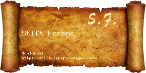 Stift Ferenc névjegykártya